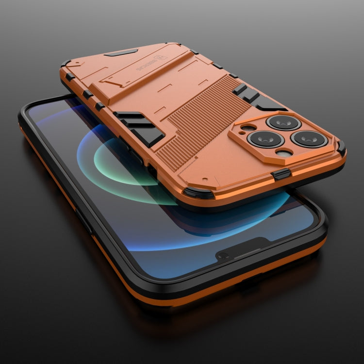 For iPhone 13 Pro Max Punk Armor 2 in 1 PC + TPU Phone Case with Invisible Holder