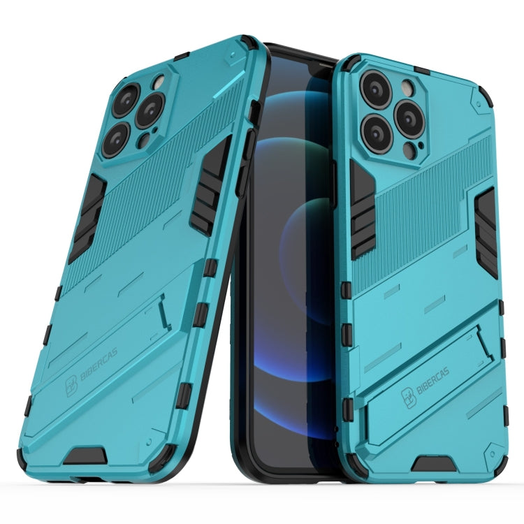 For iPhone 13 Pro Max Punk Armor 2 in 1 PC + TPU Phone Case with Invisible Holder