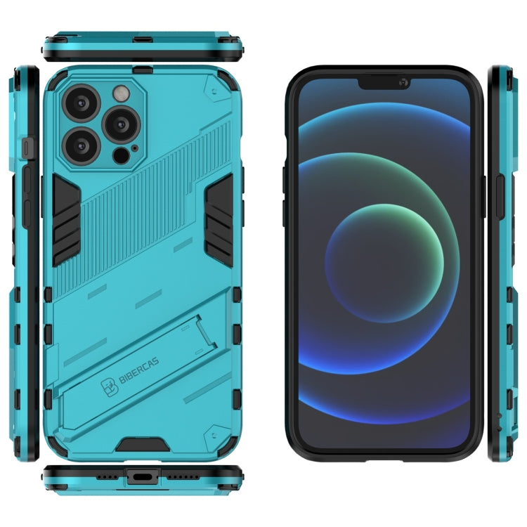 For iPhone 13 Pro Max Punk Armor 2 in 1 PC + TPU Phone Case with Invisible Holder