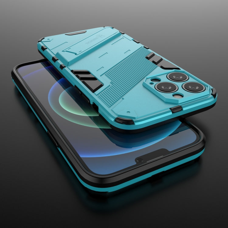 For iPhone 13 Pro Max Punk Armor 2 in 1 PC + TPU Phone Case with Invisible Holder