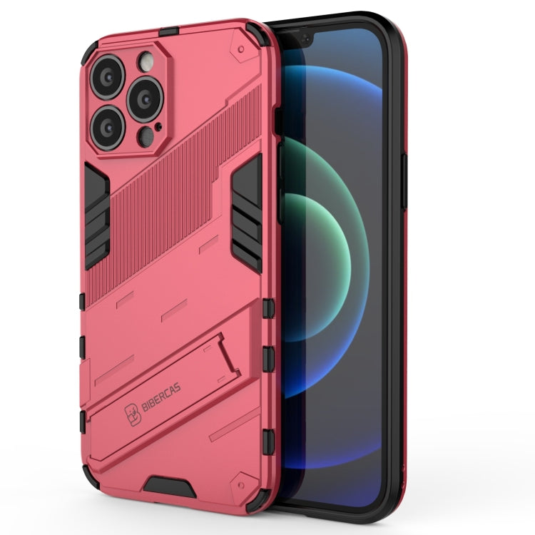 For iPhone 13 Pro Max Punk Armor 2 in 1 PC + TPU Phone Case with Invisible Holder