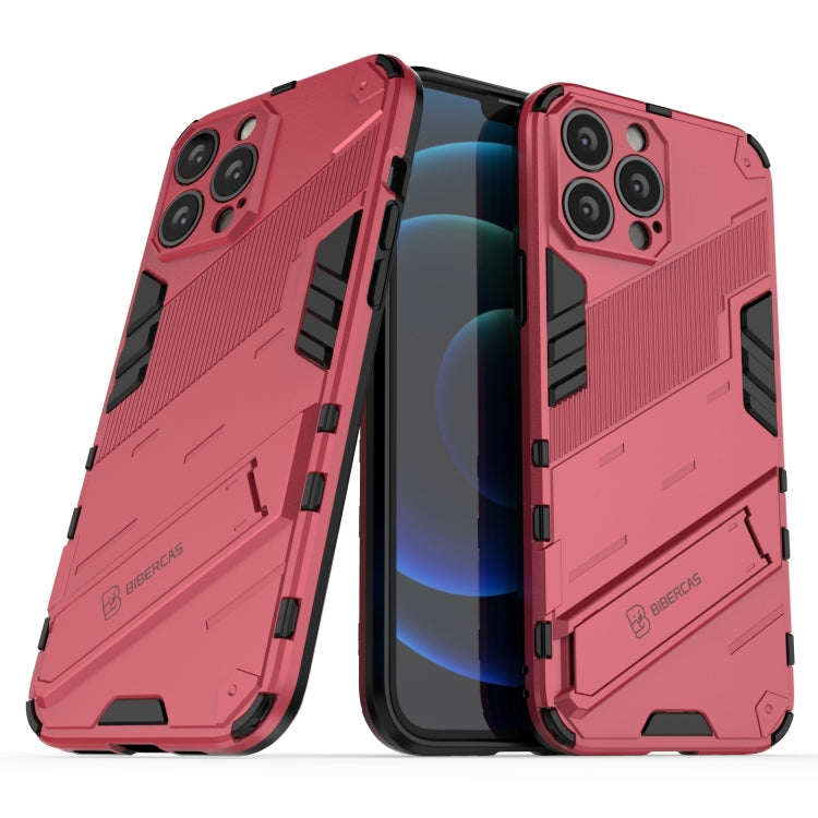 For iPhone 13 Pro Max Punk Armor 2 in 1 PC + TPU Phone Case with Invisible Holder