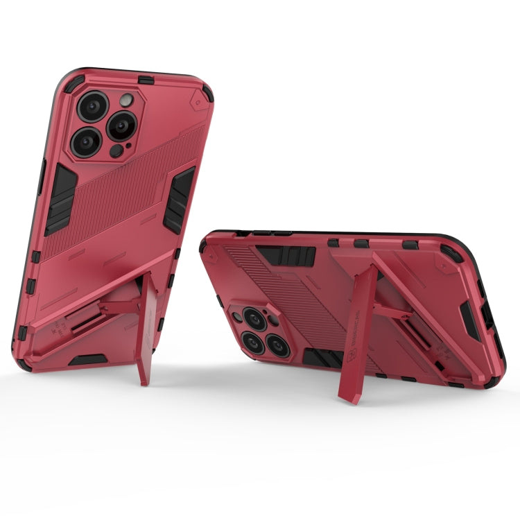 For iPhone 13 Pro Max Punk Armor 2 in 1 PC + TPU Phone Case with Invisible Holder