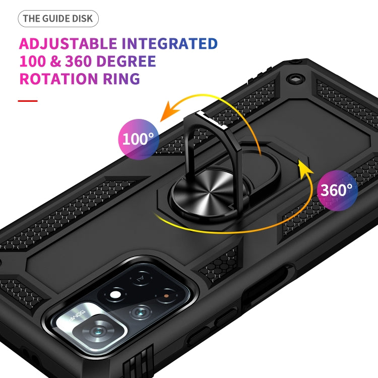 For Xiaomi Redmi Note 11 5G Shockproof TPU + PC Phone Case with 360 Degree Rotating Holder