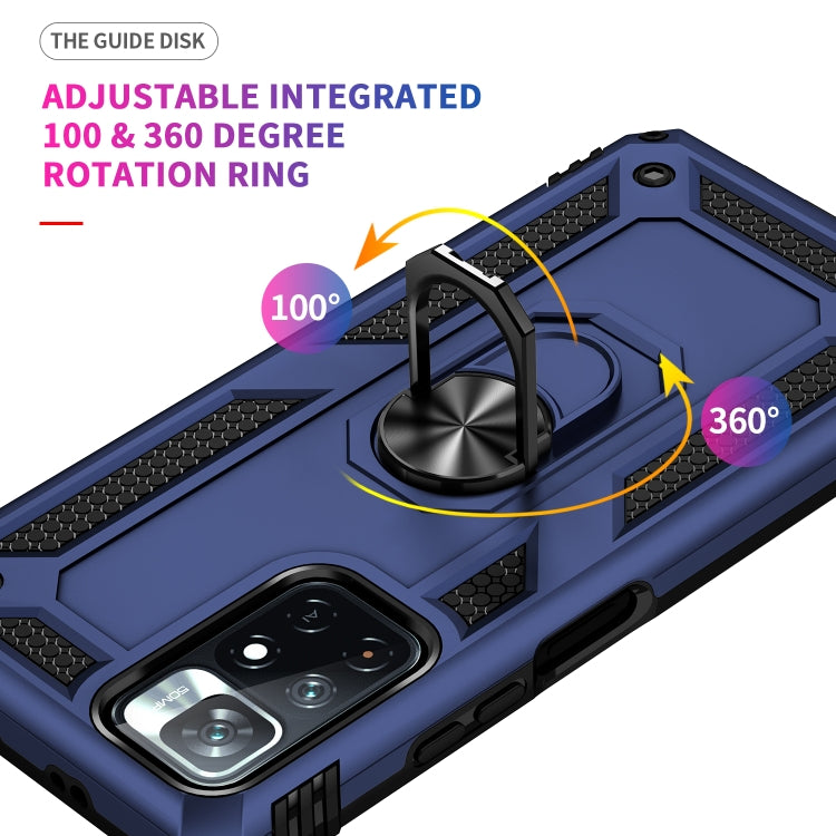 For Xiaomi Redmi Note 11 5G Shockproof TPU + PC Phone Case with 360 Degree Rotating Holder