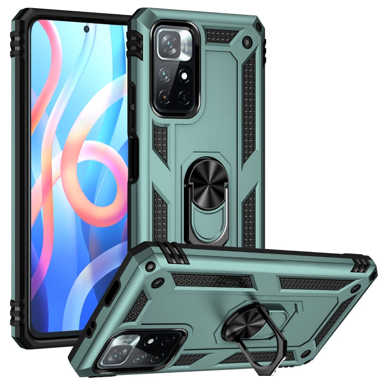 For Xiaomi Redmi Note 11 5G Shockproof TPU + PC Phone Case with 360 Degree Rotating Holder