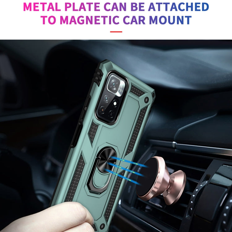 For Xiaomi Redmi Note 11 5G Shockproof TPU + PC Phone Case with 360 Degree Rotating Holder
