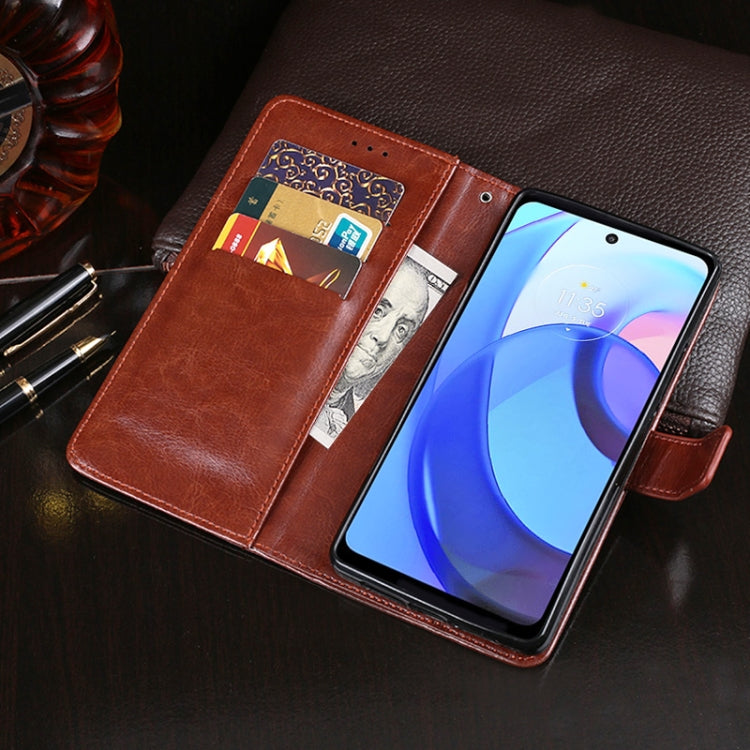 For Motorola Moto E30 idewei Crazy Horse Texture Leather Phone Case