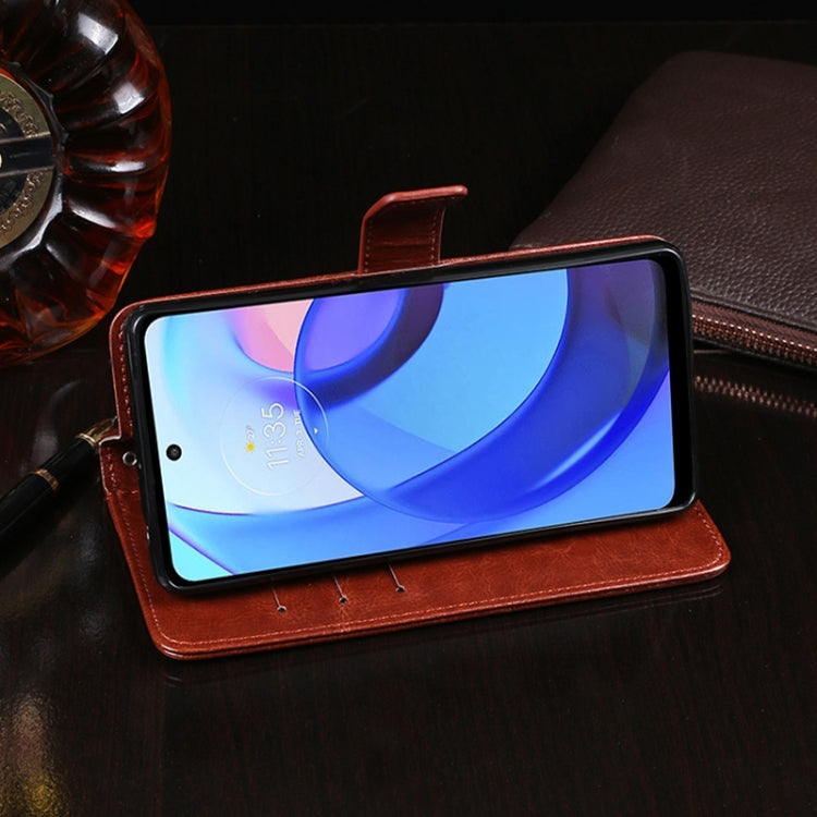 For Motorola Moto E30 idewei Crazy Horse Texture Leather Phone Case