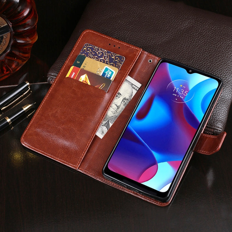 For Motorola Moto G Pure idewei Crazy Horse Texture Leather Phone Case