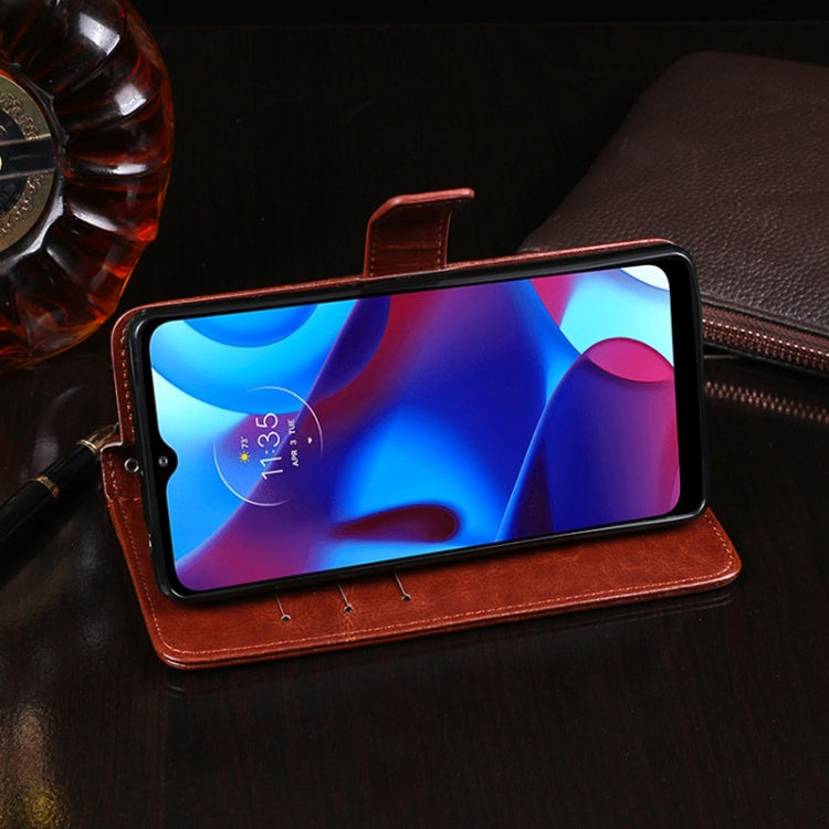 For Motorola Moto G Pure idewei Crazy Horse Texture Leather Phone Case