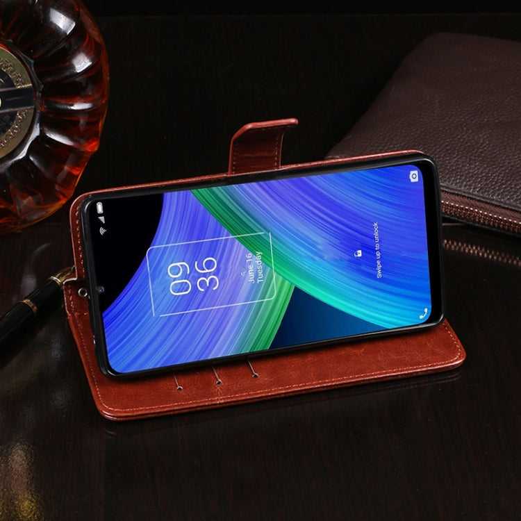 For TCL 20 R 5G idewei Crazy Horse Texture Leather Phone Case