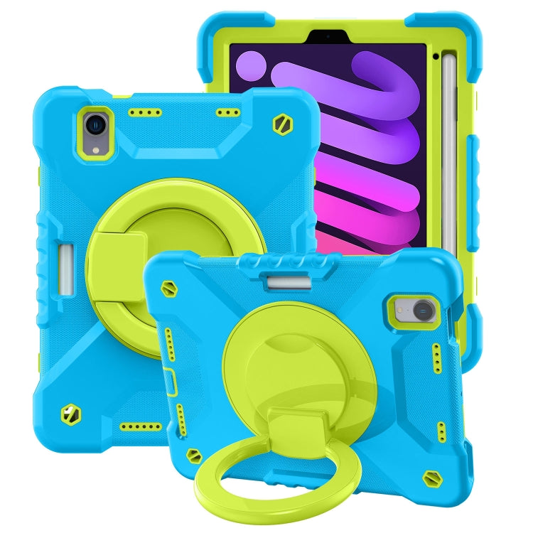 For iPad mini 6 Silicone + PC Tablet Case with Strap & Holder & Pen Slot