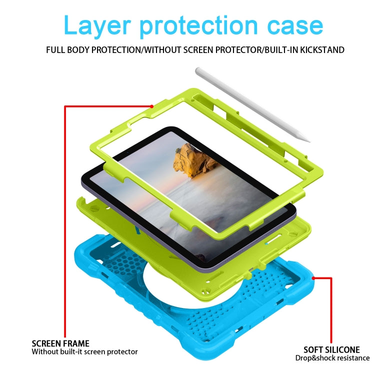 For iPad mini 6 Silicone + PC Tablet Case with Strap & Holder & Pen Slot