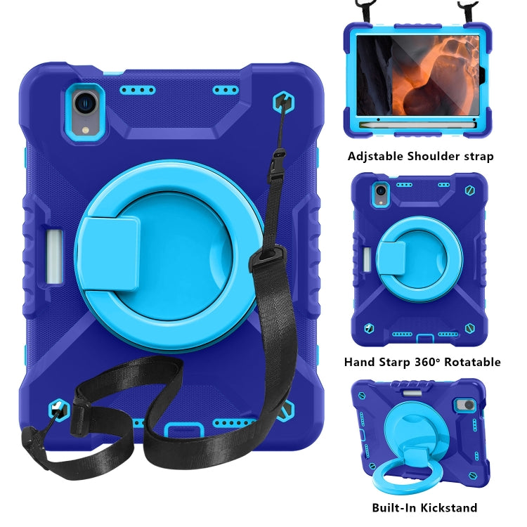 For iPad mini 6 Silicone + PC Tablet Case with Strap & Holder & Pen Slot