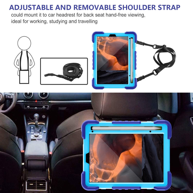 For iPad mini 6 Silicone + PC Tablet Case with Strap & Holder & Pen Slot