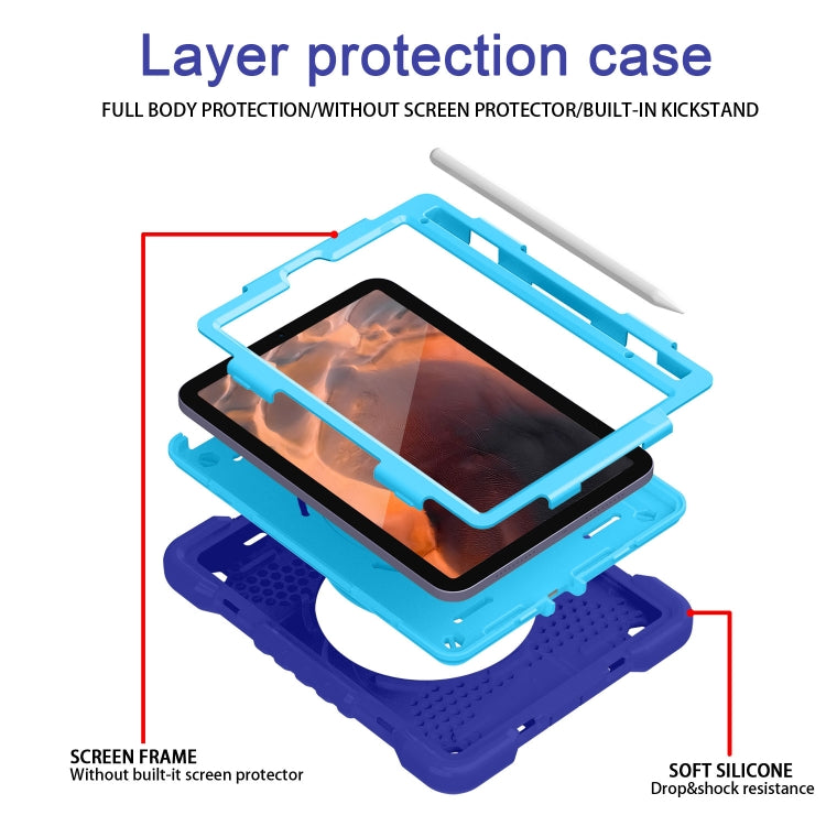 For iPad mini 6 Silicone + PC Tablet Case with Strap & Holder & Pen Slot