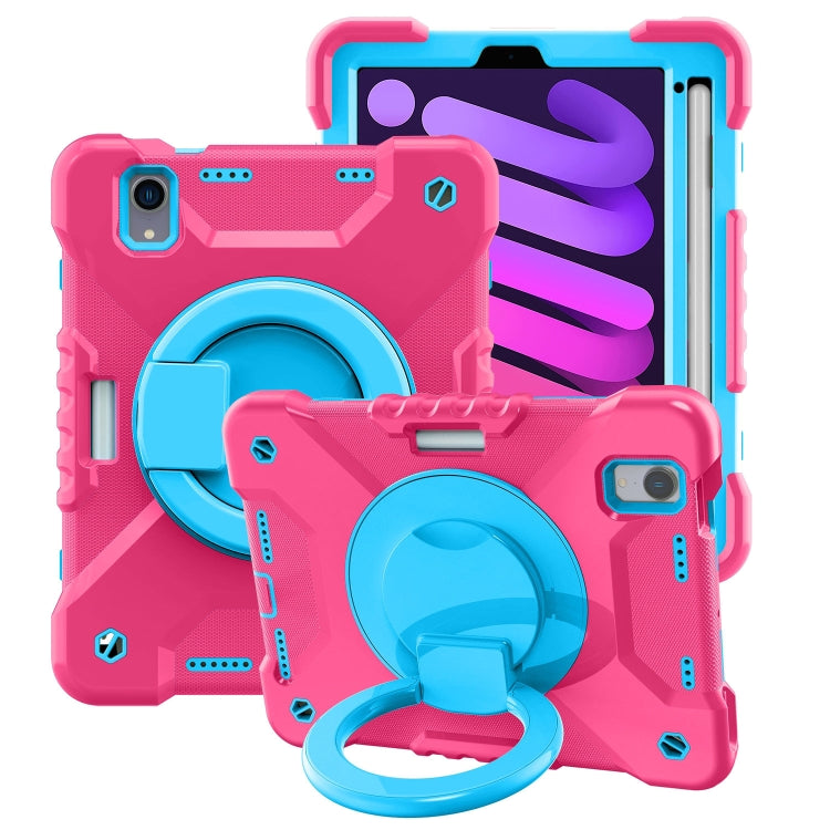 For iPad mini 6 Silicone + PC Tablet Case with Strap & Holder & Pen Slot