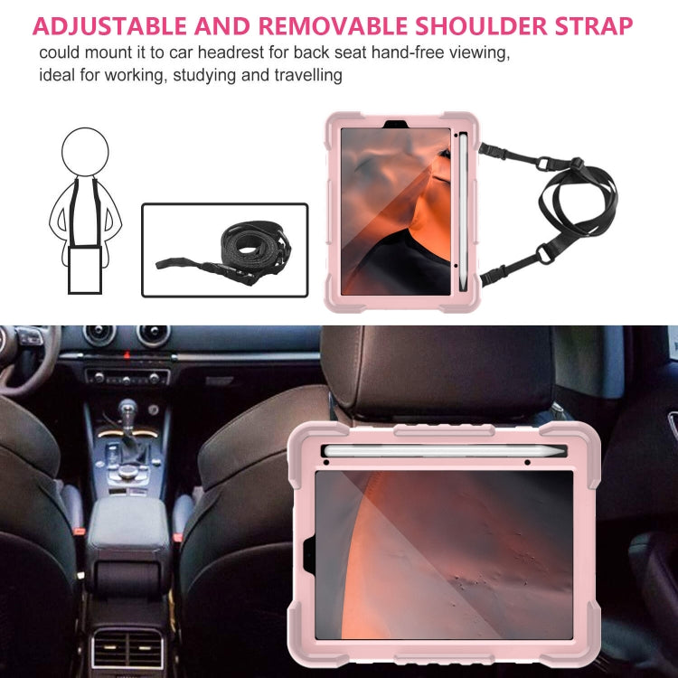For iPad mini 6 Silicone + PC Tablet Case with Strap & Holder & Pen Slot