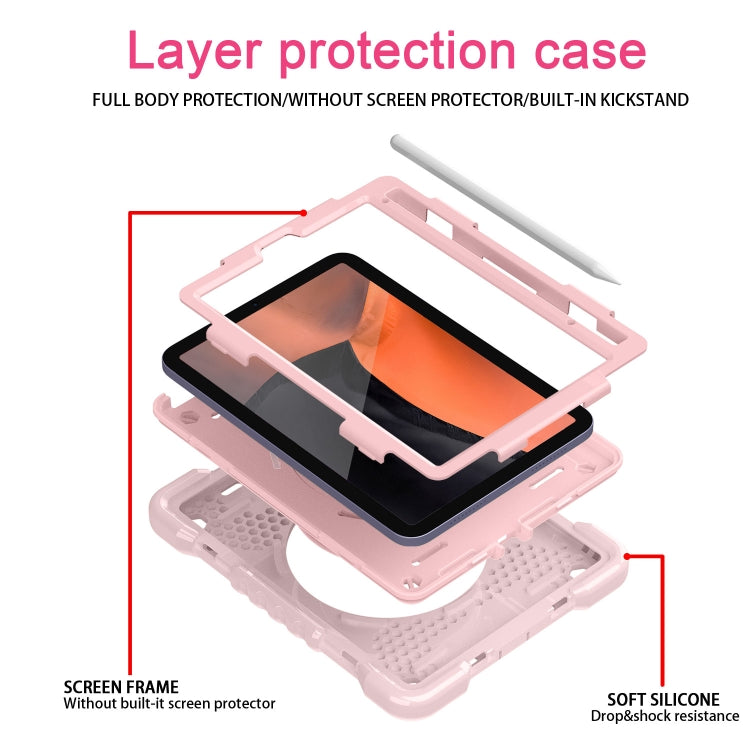 For iPad mini 6 Silicone + PC Tablet Case with Strap & Holder & Pen Slot