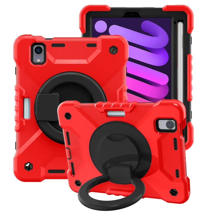 For iPad mini 6 Silicone + PC Tablet Case with Strap & Holder & Pen Slot