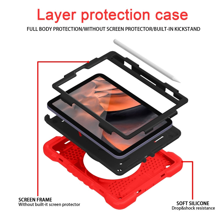 For iPad mini 6 Silicone + PC Tablet Case with Strap & Holder & Pen Slot