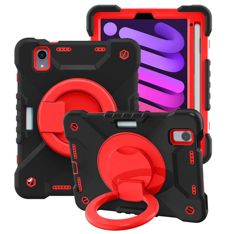 For iPad mini 6 Silicone + PC Tablet Case with Strap & Holder & Pen Slot