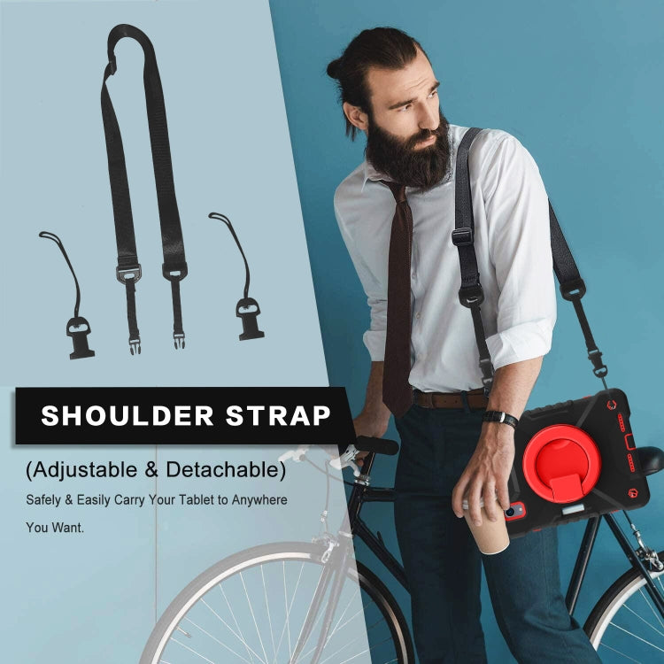 For iPad mini 6 Silicone + PC Tablet Case with Strap & Holder & Pen Slot