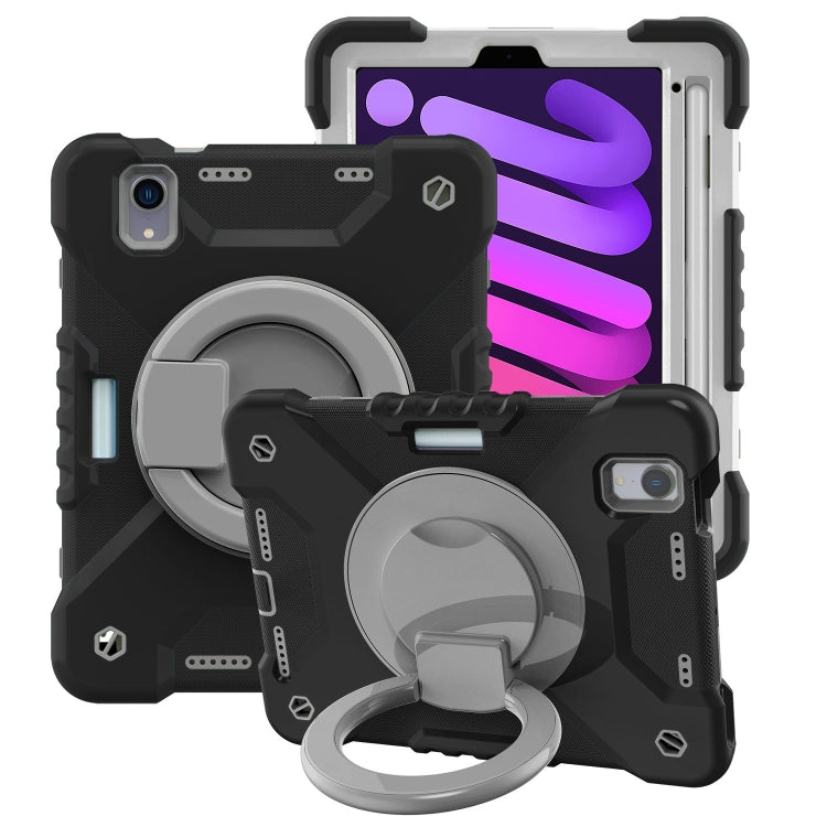For iPad mini 6 Silicone + PC Tablet Case with Strap & Holder & Pen Slot