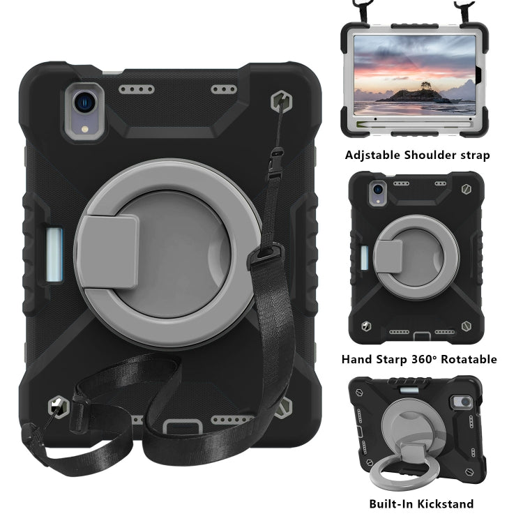For iPad mini 6 Silicone + PC Tablet Case with Strap & Holder & Pen Slot