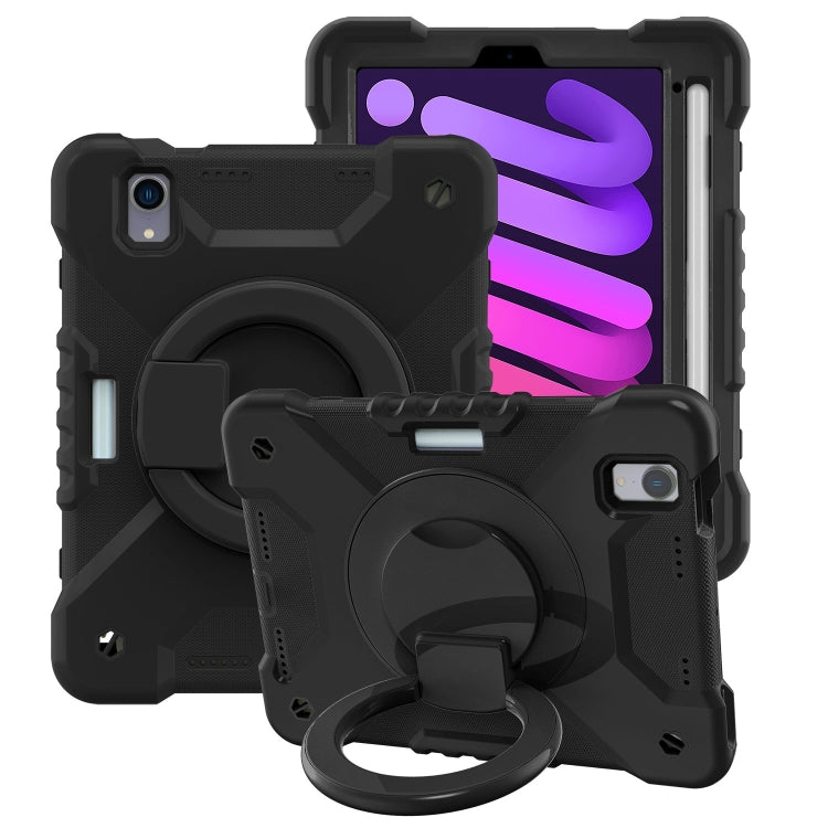For iPad mini 6 Silicone + PC Tablet Case with Strap & Holder & Pen Slot