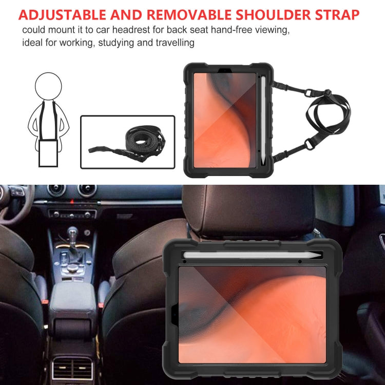 For iPad mini 6 Silicone + PC Tablet Case with Strap & Holder & Pen Slot
