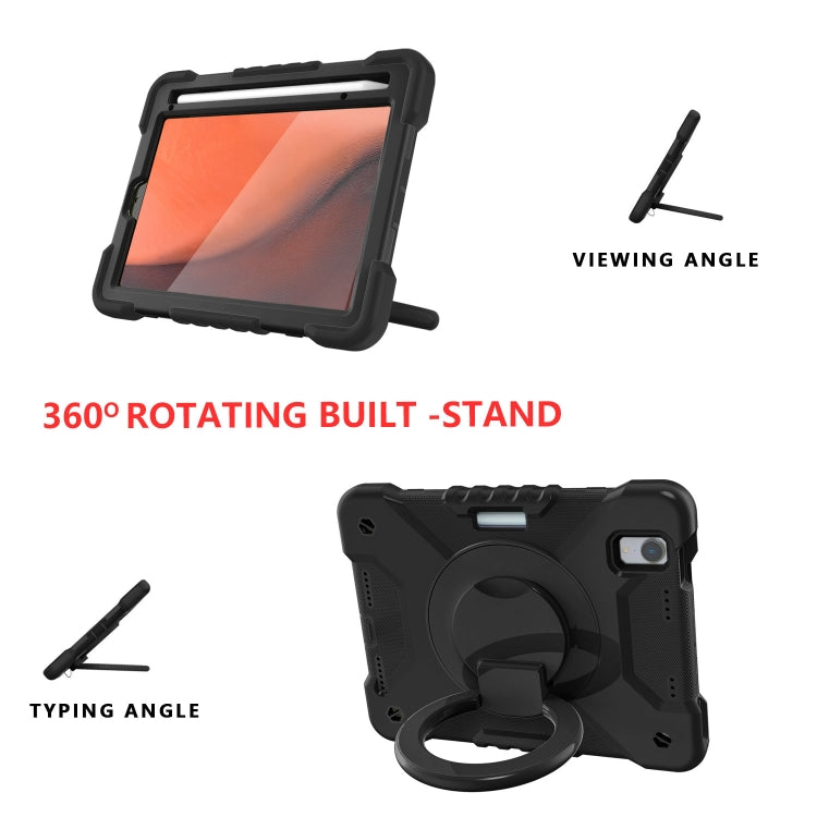 For iPad mini 6 Silicone + PC Tablet Case with Strap & Holder & Pen Slot
