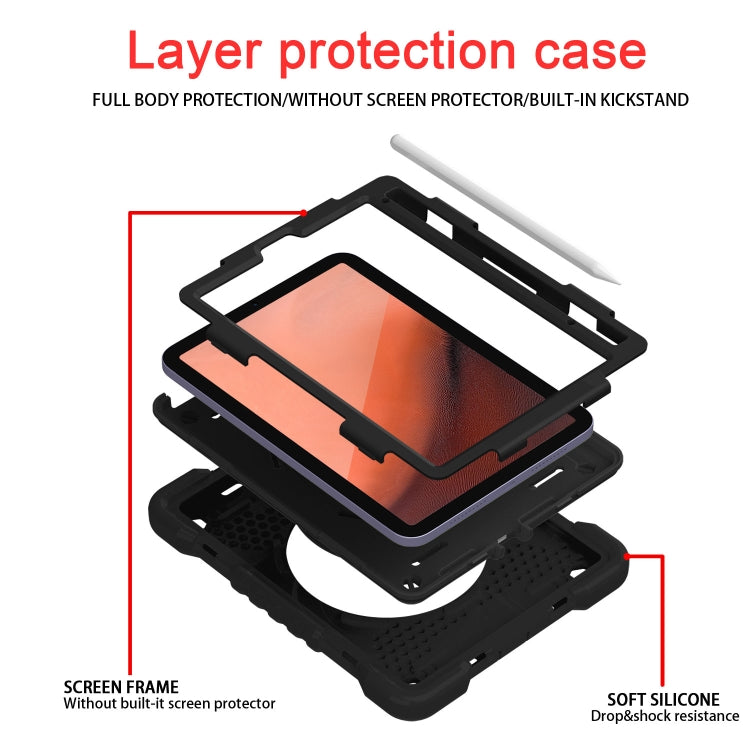For iPad mini 6 Silicone + PC Tablet Case with Strap & Holder & Pen Slot