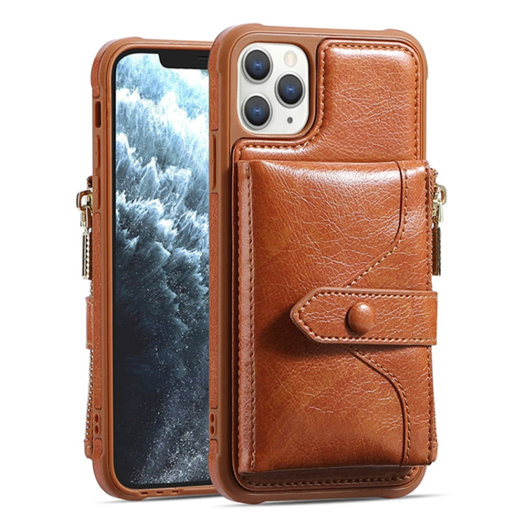 For iPhone 12 / 12 Pro JDK-B1 Series Zipper Wallet PU + TPU Phone Case