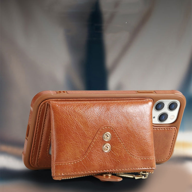 For iPhone 12 / 12 Pro JDK-B1 Series Zipper Wallet PU + TPU Phone Case