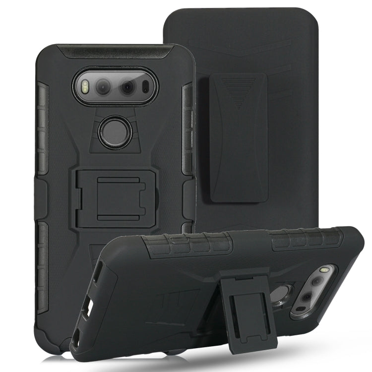 For LG G8 PC + Silicone Back Clip Sliding Sleeve Protective Case(Black)