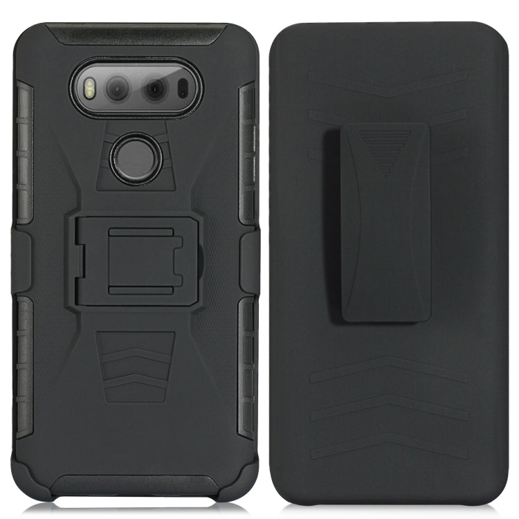 For LG G8 PC + Silicone Back Clip Sliding Sleeve Protective Case(Black)