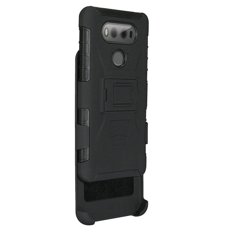 For LG G8 PC + Silicone Back Clip Sliding Sleeve Protective Case(Black)
