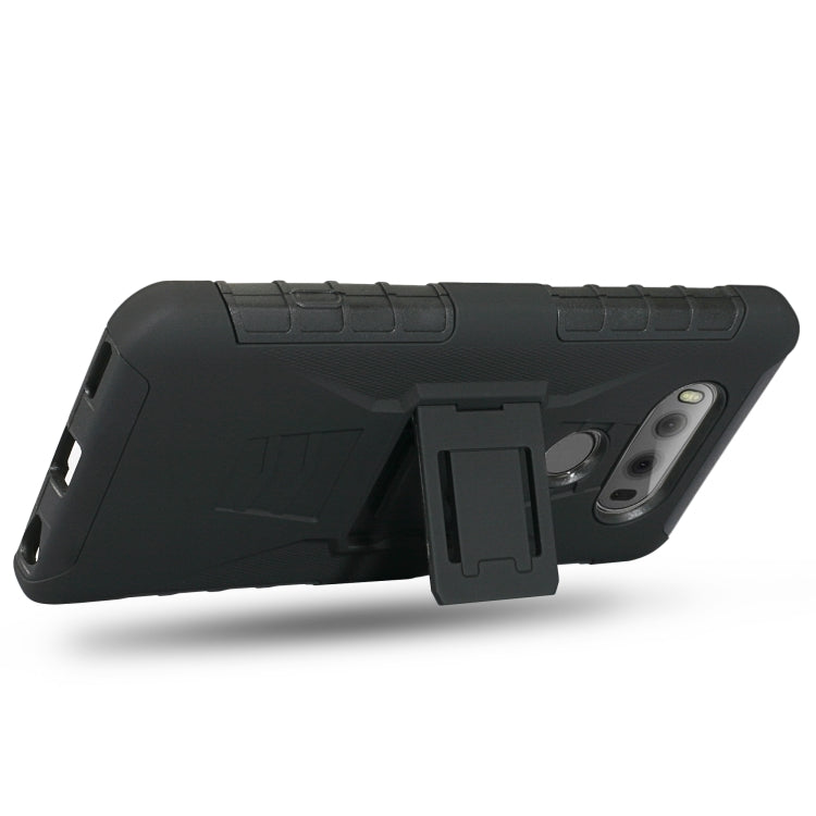 For LG G8 PC + Silicone Back Clip Sliding Sleeve Protective Case(Black)