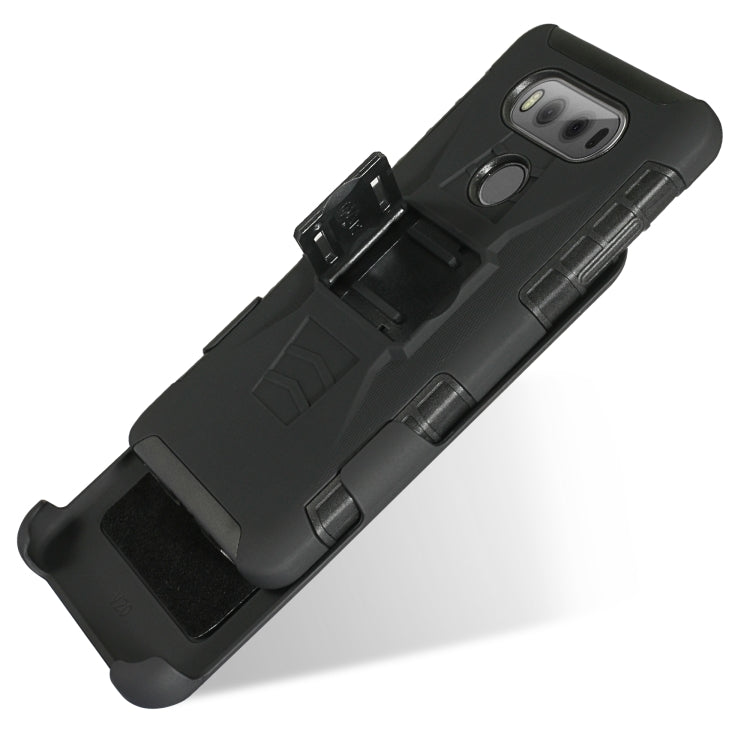 For LG G8 PC + Silicone Back Clip Sliding Sleeve Protective Case(Black)