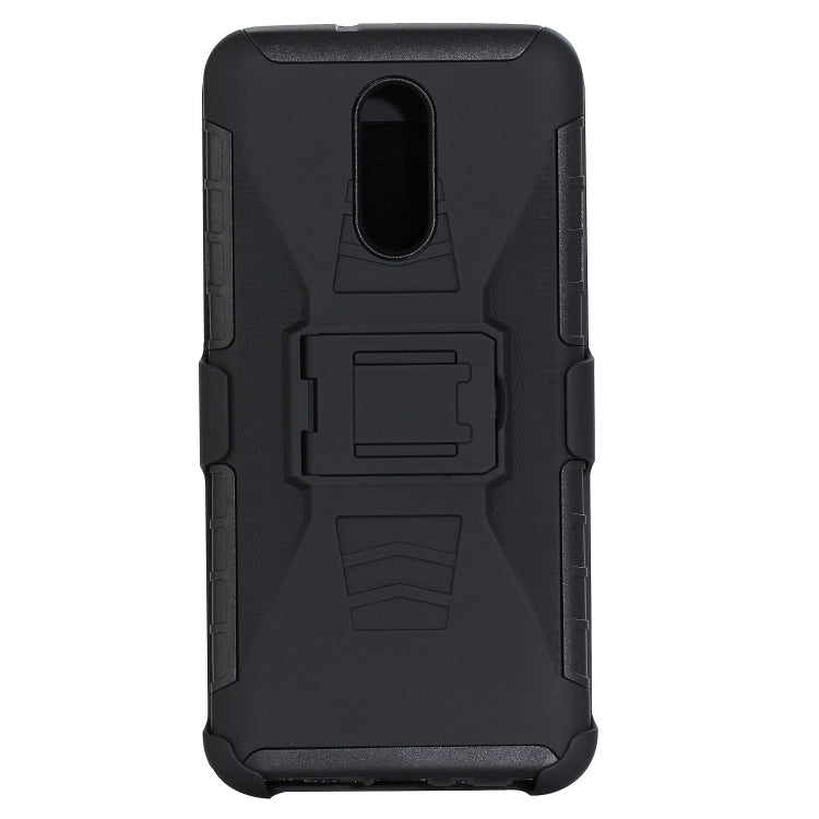 For LG Q Stylo 4 PC + Silicone Back Clip Sliding Sleeve Protective Case(Black)