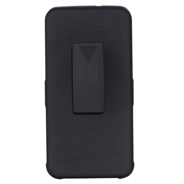 For LG Q Stylo 4 PC + Silicone Back Clip Sliding Sleeve Protective Case(Black)