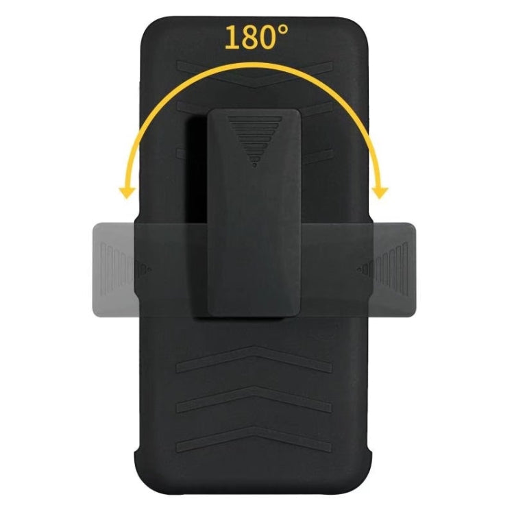 For LG Q Stylo 5 PC + Silicone Back Clip Sliding Sleeve Protective Case(Black)
