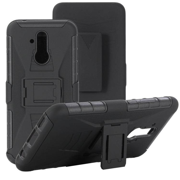 For Huawei Mate 20 Lite PC + Silicone Back Clip Sliding Sleeve Protective Case(Black)