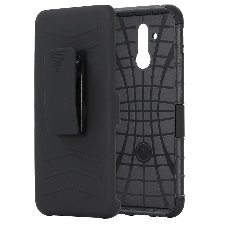 For Huawei Mate 20 Lite PC + Silicone Back Clip Sliding Sleeve Protective Case(Black)