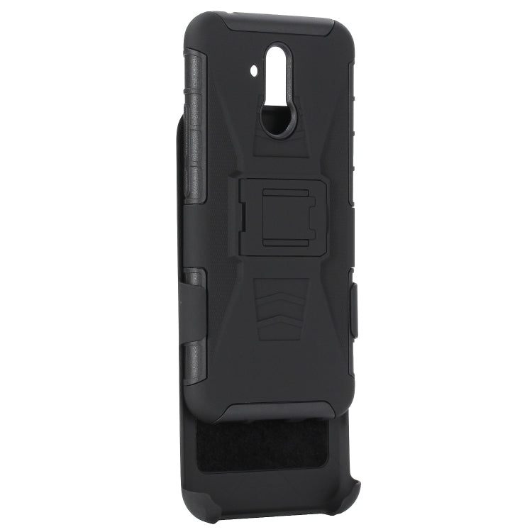 For Huawei Mate 20 Lite PC + Silicone Back Clip Sliding Sleeve Protective Case(Black)