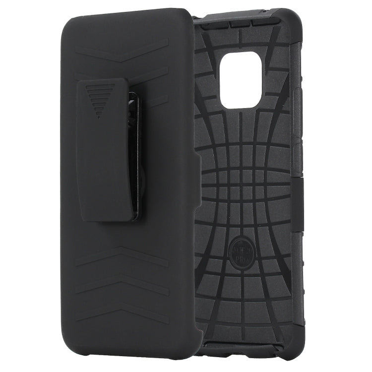 For Huawei Mate 20 Pro PC + Silicone Back Clip Sliding Sleeve Protective Case(Black)