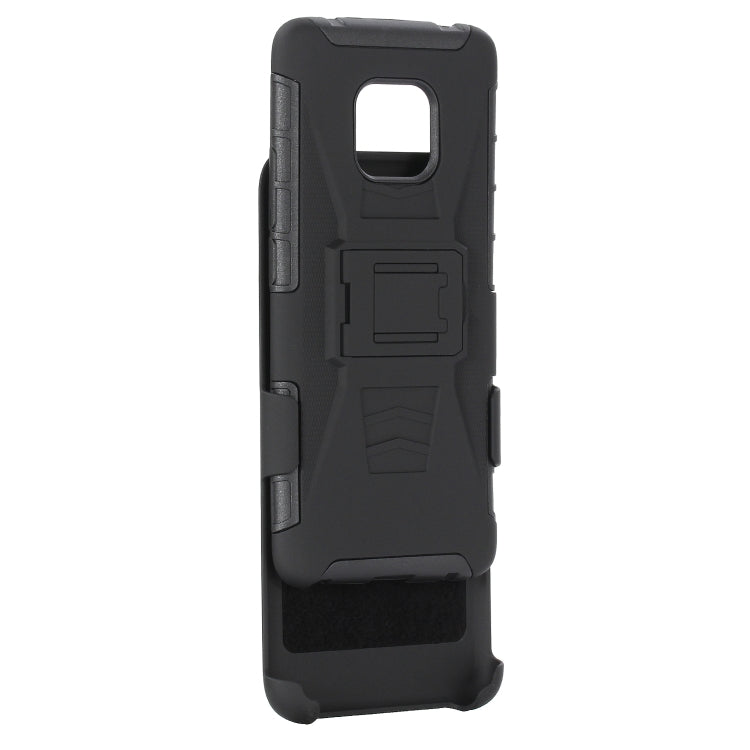 For Huawei Mate 20 Pro PC + Silicone Back Clip Sliding Sleeve Protective Case(Black)