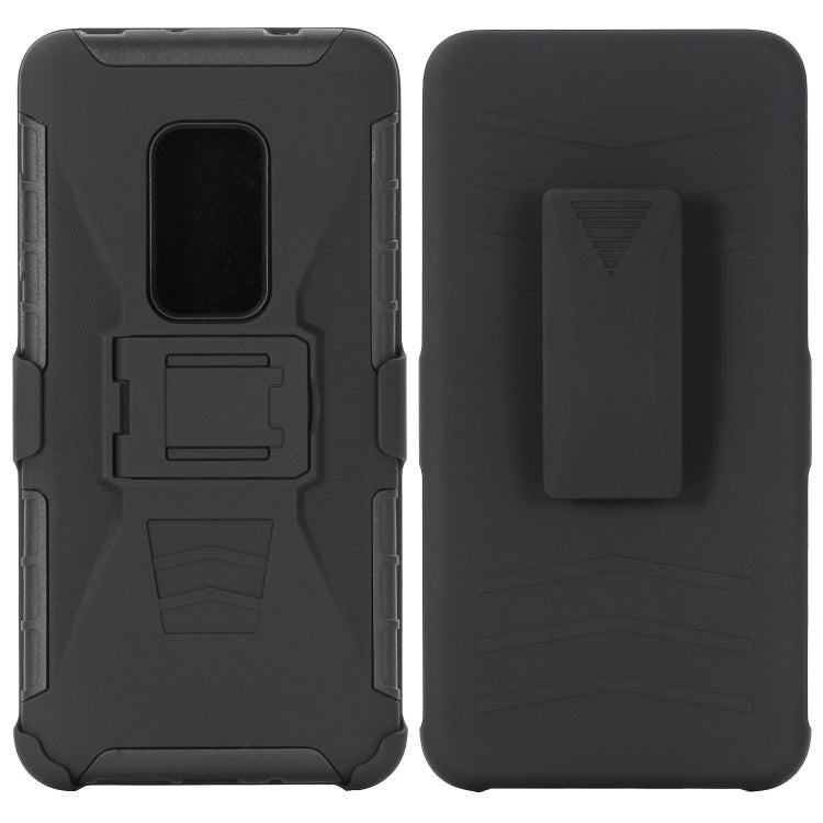 For Huawei Mate 20 PC + Silicone Back Clip Sliding Sleeve Protective Case(Black)